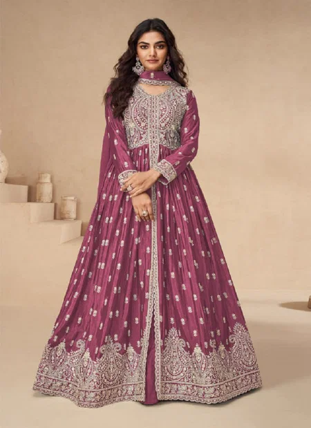 Rakhi By Aashirwad Chinon Silk With Embroidery Sequence Work Readymade Suits